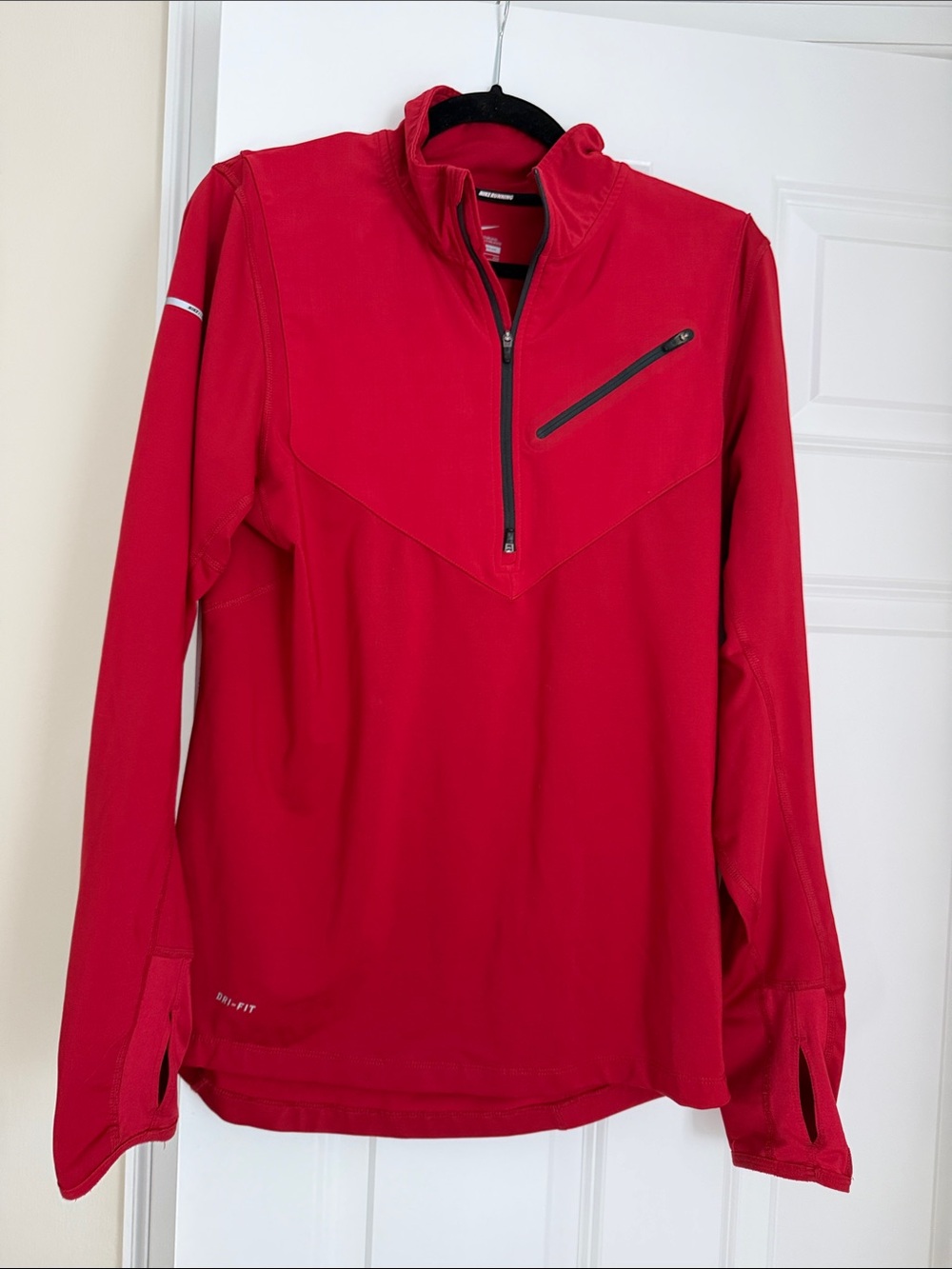 Nike Running Boy's Youth Red Dri-Fit Quarter-Zip Top